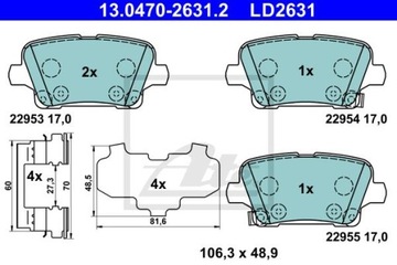 ATE 13.0470-2631.2 Klocki hamulcowe