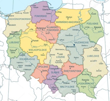 Пробковая карта Польши - 90x90см - много узоров