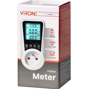 Ваттметр, измеритель энергопотребления, ЖК-дисплей с ПОДСВЕТКОЙ