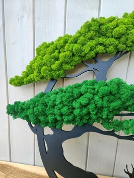 Бонсай со мхом Дерево из мха 56 см НА ПРОЧНОЙ ПЛИТЕ