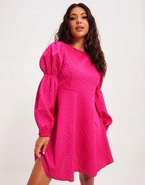 Selected Femme NG5 fmj różowa sukienka tekstura długi rękaw S