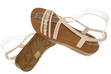 КРАСИВЫЕ САНДАЛИИ с резинкой Бежевый р.38