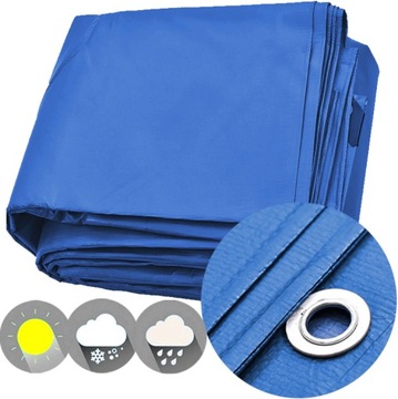 PLANDEKA NIEBIESKA 6x12m MATA SUPER MOCNA GRUBA