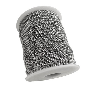 Łańcuch kulkowy ze stali nierdzewnej o długości 110 jardów, szerokość koralika 2,4 mm
