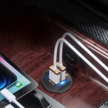 АВТОМОБИЛЬНОЕ ЗАРЯДНОЕ УСТРОЙСТВО ДЛЯ МОТОРА КАМЕРЫ LED PD QC3.0 USB USB-C 3.4A 12В 24В 18Вт