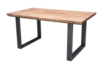 Stół Drewniany Akacja + Metal Drewno Akacja 160 cm