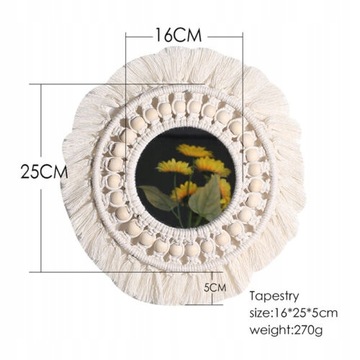 Lustro Na Ścianie Boho Makrame 1x