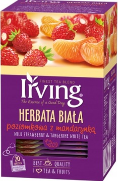 Herbata BIAŁA Poziomkowa z Mandarynką 20 kopert IRVING