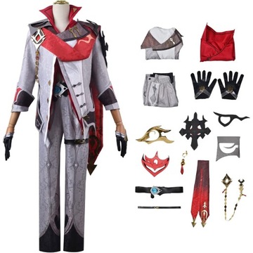 Genshin Impact Tartaglia Cosplay Kostium Peruka,M