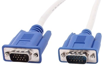 KABEL PRZEWÓD SYGNAŁOWY VGA - VGA KOMPUTER PC MONITOR SZARY KREMOWY