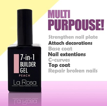La Rosa Nail Gel Builder Foundation 7in1 Персиковый УФ/LED 15 мл