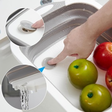 СКЛАДНАЯ СИЛИКОНОВАЯ ЧАША ДЛЯ СЛИВА РАЗДЕЛОЧНАЯ ДОСКА ТУРИСТИЧЕСКАЯ МОЙКА 3в1