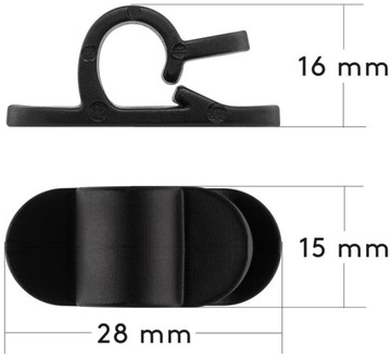 Кабельный органайзер с зажимом - набор из 6 шт., черный