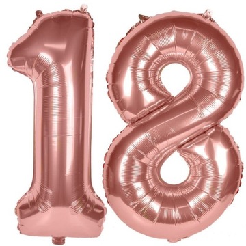 Balony foliowe NA 18 URODZINY rose gold 100 cm