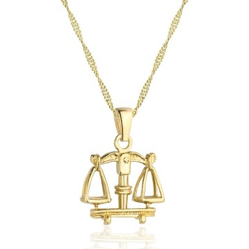 Naszyjnik znak zodiaku Waga srebrny pozłacany Naszyjnik ze znakiem zodiaku