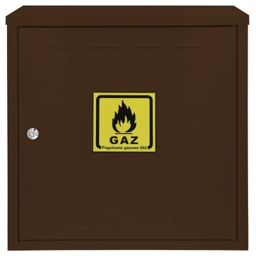 SZAFKA GAZOWA 140x140x30 BRĄZOWA Z PLECAMI