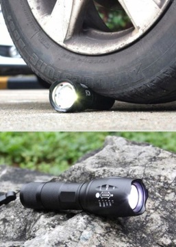 MOCNA LATARKA TAKTYCZNA LED LAMPA AKUMULATOROWA USB SURVIVALOWA PREZENT