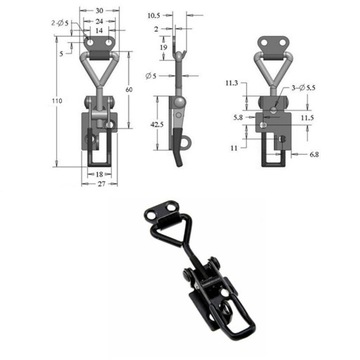 4 шт. тумблерные зажимы с железной застежкой, деревянный ящик, 100 кг