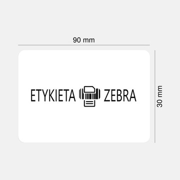 Etykiety termiczne papier Zebra 90x30mm rdzeń 76mm