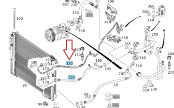 MERCEDES-BENZ OE A204 830 5515 TÁHLA VYSOKÉHO TLAKU KLIMATIZACE
