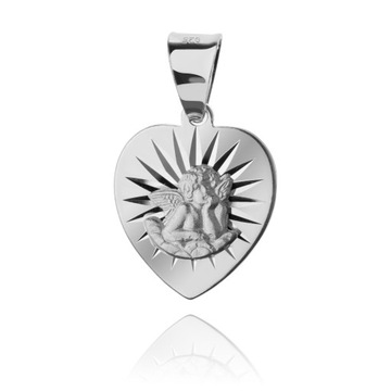 ŚW ŚWIĘTY MICHAŁ ARCHANIOŁ SREBRNY MEDALIK W SERCU