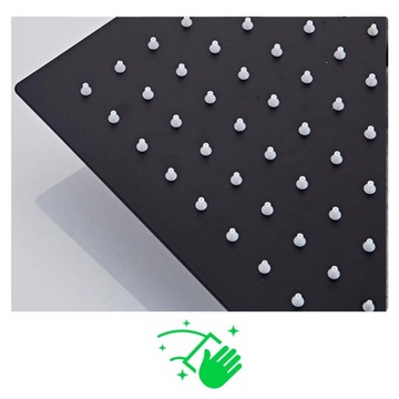 Черная квадратная душевая лейка 25см SLIM BLACK FORB