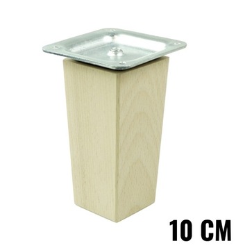 Noga drewniana buk surowa trapez zestaw 10 cm