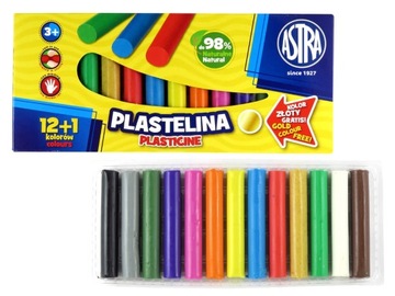 PLASTELINA ASTRA 13 KOLORÓW (12 + 1 ZŁOTA)