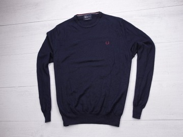 FRED PERRY SWETER ORYGINALNY MESKI WEŁNA MERINO PREMIUM Z LOGO XXL