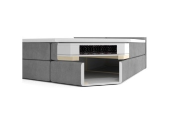 Континентальная кровать Quattro 160x200 с ящиком для вещей, обитая