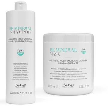 ZESTAW Be Hair Be Mineral maska nawilżająca 1000ml + szampon 1000 ml
