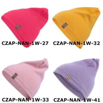 Czapka NANDY Krasnalka Beanie Bawełniana Kolory