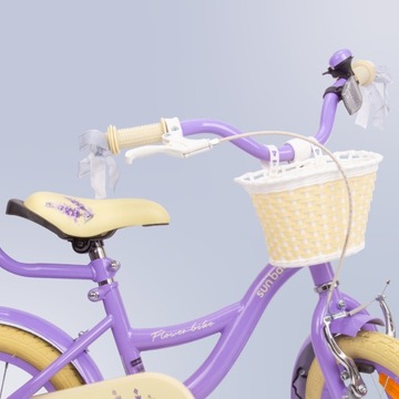 Велосипед для девочек 14 дюймов с боковыми колесами Flower Bike лаванда