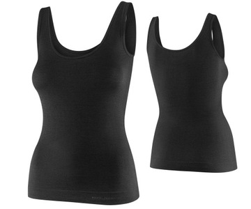 BRUBECK DAMSKA KOSZULKA TERMOAKTYWNA BEZ RĘKAWÓW COMFORT MERINO CZARNY S