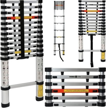 DRABINA ALUMINIOWA TELESKOPOWA 3,8 M 13 STOPNI