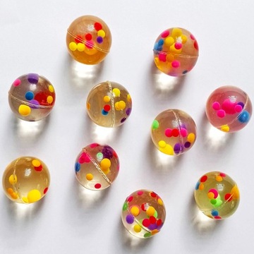 Piłeczki piłki kauczukowe Zestaw kolorowych piłeczek w woreczku - 10 sztuk