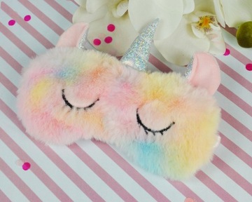 ПЛЮШЕВАЯ МАСКА ДЛЯ СПЯЩИХ ВЕК, МЯГКИЙ ЕДИНОРОГ, СПЯЩИЙ САМОЛЕТ