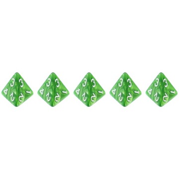 ZESTAW 5 KOSTEK K4 RPG SZMARAGDOWY RYCERZ KOŚĆ CZTEROŚCIENNA
