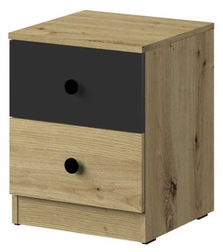 meble NERO 09 kontener biurowy stolik szafka nocna z szufladami czarny mat