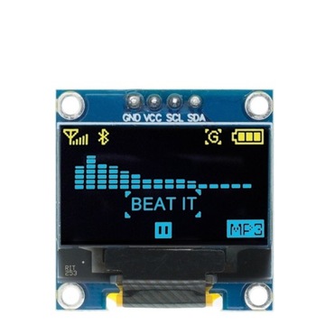 Wyświetlacz OLED 0.96 I2C - żółto-niebieski