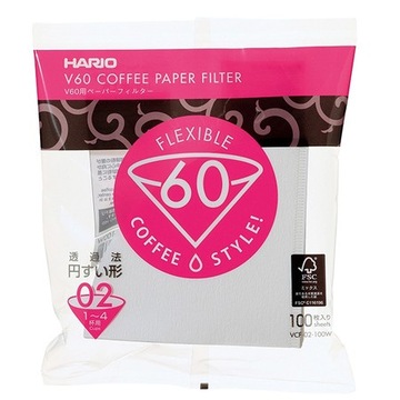 Hario V60 02 papierowe filtry do Dripa , 100 sztuk