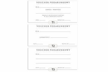 VOUCHERY PODARUNKOWE GOTOWE BON KARTA ZŁOTY HOTSTAMPING REALIZACJA48H 20szt