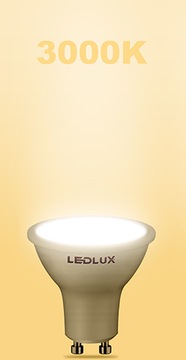 Светодиодная лампа GU10 5,5Вт = 50Вт SMD 3000К теплая Premium LEDLUX не мигает