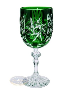Szmaragdowe kryształowe kieliszki do wina 240 ml