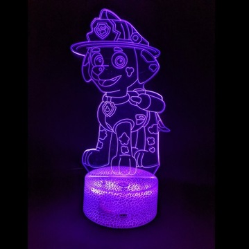 НОЧНОЙ ЛАМПА PAW PATROL MARSHALL 3D LED + ПУЛЬТ ПУЛЬТА