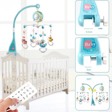 КОТ КАРУСЕЛЬ ПРОЕКТОР ЛАМПА ДИСТАНЦИОННЫЙ МУЗЫКА СИНИЙ