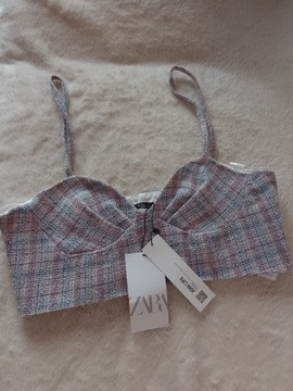 (40/L) ZARA/ Top z mieniącą nitką, Bluzka/ NOWY