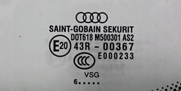 SKLO (OKNO) KAROSERIE PRAVÁ 2006 AUDI A8 D3 4E0845300M
