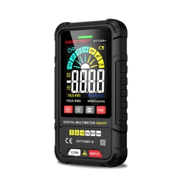 ЦИФРОВОЙ УНИВЕРСАЛЬНЫЙ МУЛЬТИМЕТР HT124A+True RMS NCV СО СВЕТОДИОДНЫМ ФОНАРИКОМ + БАТАРЕИ