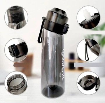 Бутылка для воды Air Up со специями, 650 мл, 7 шт., много вкусов, черный